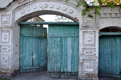 Closed door of old building