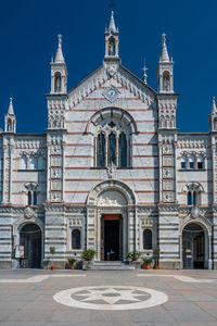 Neogothic sanctuary of nostra signora di montallegro over the village of rapallo in the riviera