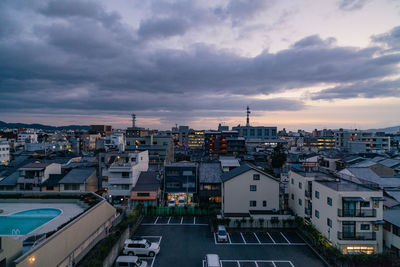 High angle view of kyoto