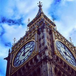 Low angle view of clock tower