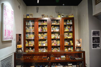 View of books on table