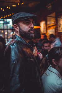 Portrait of man wearing hat