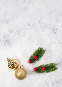 Christmas decorations on table