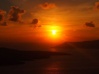 Scenic view of sunset over sea