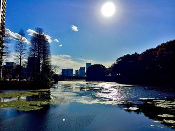 River by city against sky