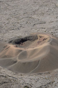 High angle view of sand dunes at volcan