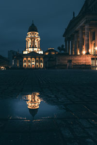 View of illuminated building at night