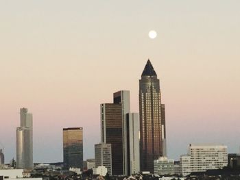 View of cityscape against clear sky