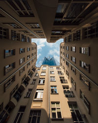 Low angle view of residential buildings against sky