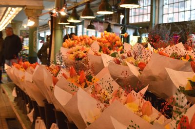 Close-up of flowers in market