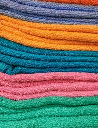 Full frame shot of multi colored towels