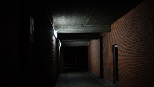 Empty corridor along walls
