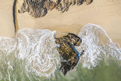 High angle view of sea shore