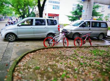 Cars parked in parking lot