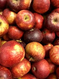 Full frame shot of apples for sale at market stall