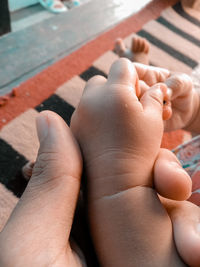 Close-up of baby hand