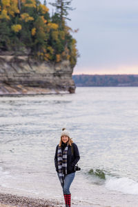 Woman standing at beach