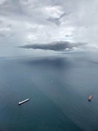 High angle view of sea against sky