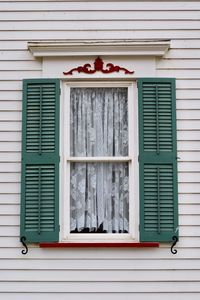 Closed door of building
