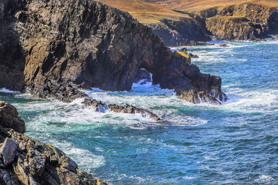 Rock formation on sea shore