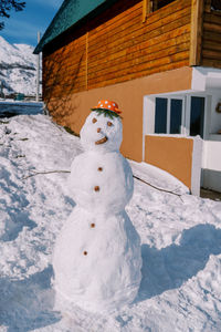 Snowman on snow