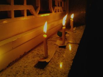 Illuminated lights at night