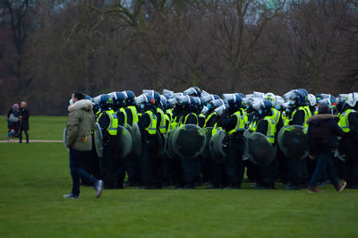 Group of people on field