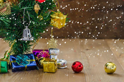 Christmas tree on table