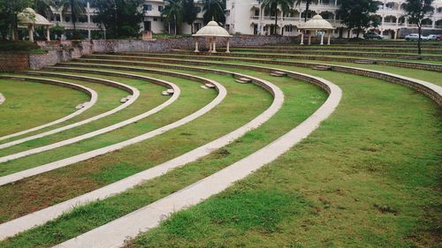 Grass steps at park