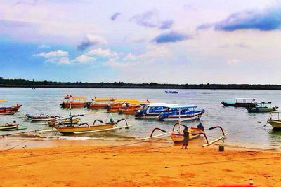 Boats in river