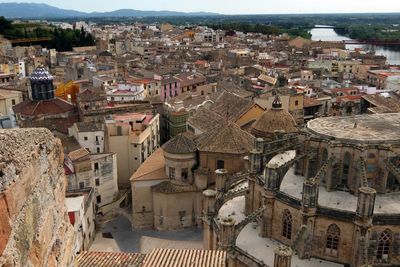 High angle shot of townscape