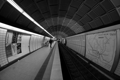 Wide angle view of subway tunnel 