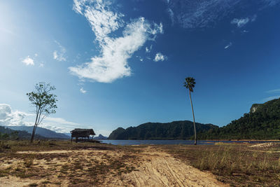 Scenic view of land against sky