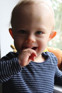 Close-up portrait of cute boy