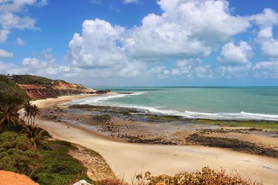 Scenic view of beach against sky