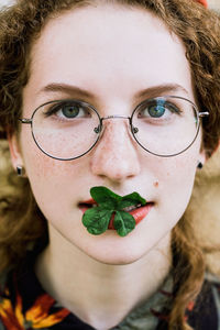 Close-up portrait of young woman