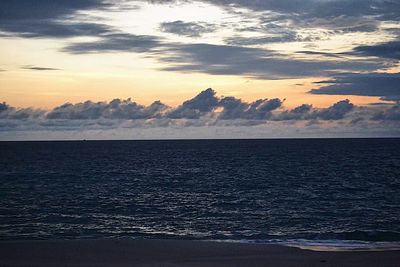 Scenic view of sea against sky at sunset