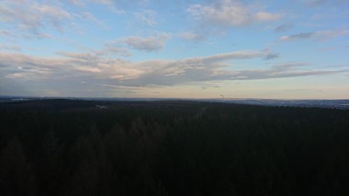 Scenic view of landscape against sky during sunset