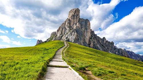 Scenic view of land against sky