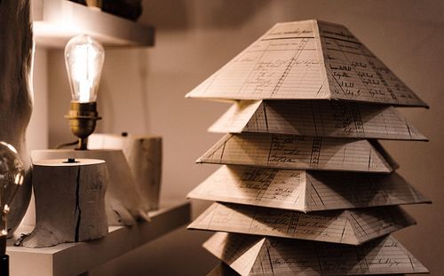 Close-up of shadow on tiled floor