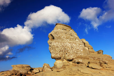 Sphinx of rock formations at bucegi natural park