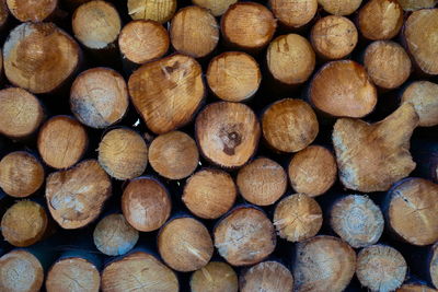 Full frame shot of logs