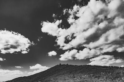 Low angle view of mountains against sky