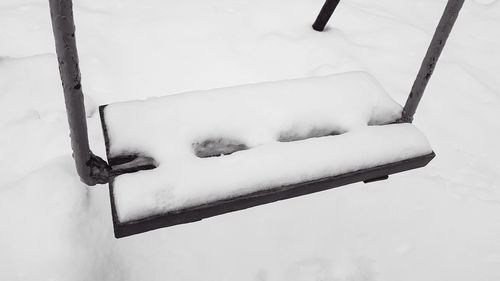 Close-up of horse on snow