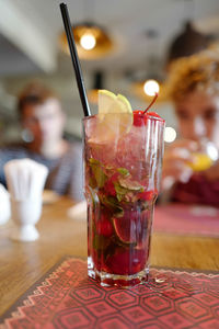 Close-up of drink on table