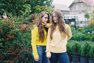 Two young women outdoors