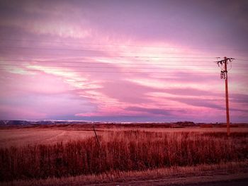 Scenic view of field against sky during sunset