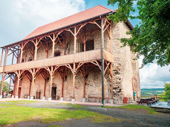 Palace for the nobility and manor. renewal three floor palace of kosumberk castle tuin, czechia.