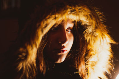 Close-up portrait of young woman