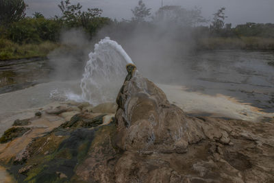 Scenic view of waterfall